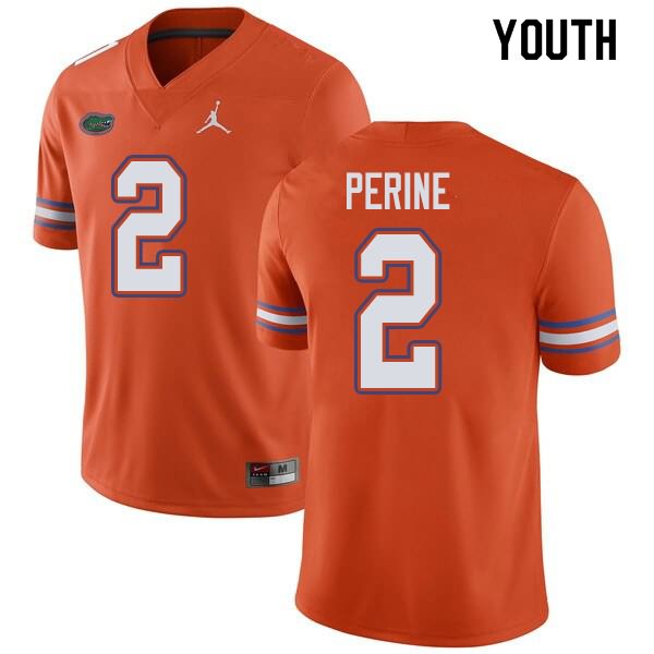 Youth NCAA Florida Gators Lamical Perine #2 Stitched Authentic Jordan Brand Orange College Football Jersey UAZ5165NP